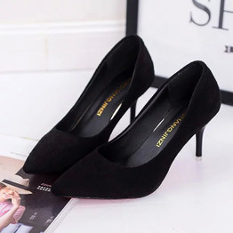 Faux Suede High Heels Woman Shoes Pointed Toe