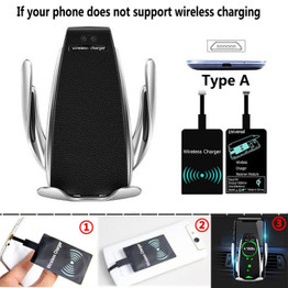 9itech Qi Wireless Phone Charger S5 Automatic Clamping Fast Charging Phone Holder Mount in Car for iPhone xr Huawei Samsung Smart Phone