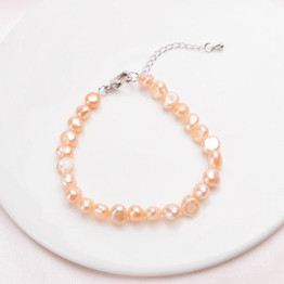 ASHIQI Genuine Natural Baroque Pearl Bracelets White Freshwater Pearl Jewelry Gift For Women Fashion Bracelets