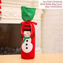 Christmas Wine Bottle Cover Merry Christmas Decor For Home Table 2020 Noel Navidad Christmas Ornaments Gift Happy New Year 2021