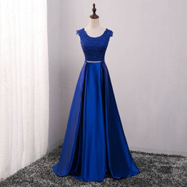 Elegant Evening Dress Long 2018 Appliques Banquet Party Dress Stunning Satin Prom Dresses Robe De Soiree vestido de festa
