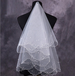 Simple and Elegent Wedding Veil Simple Tulle White Ivory Two Layers Bridal Bride Accessories Short Women Veils With Comb