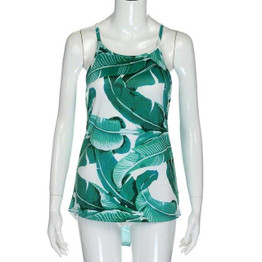 Summer T shirts Women Sleeveless Flower Printed Fashion Sexy Tank Top Casual Round neck Blouse Vest T Shirt Female Tee Crop Top