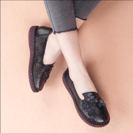 Fashion Genuine Leather Flat Shoes Women Loafers