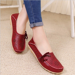 Women Flats Soft Genuine Leather Shoes Woman Loafers