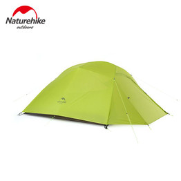Naturehike Green Tent 20D Silicone Fabric Ultralight 2 Person Double Layers Aluminum Rod Camping Tent 4 Season With Mat