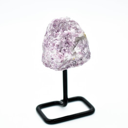 Pink Tourmaline, Black Tourmaline & Amethyst Druzy Crystals on Stands