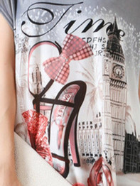 Casual Round Neck Printed Mini Shift Dress