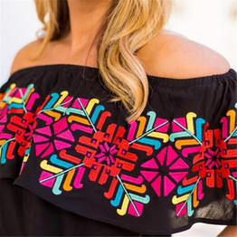 Off Shoulder Printed Mini Dress