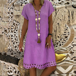 V-Neck  Casual Summer Dress