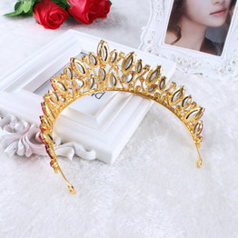 Luxury Baroque Vintage Red Crystal Bridal Tiara
