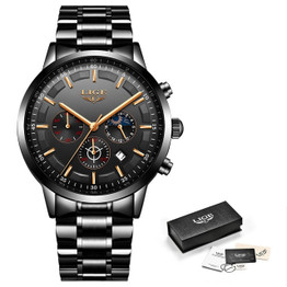 2020 LIGE Mens Watches Top Brand Luxury Fashion Military Quartz Watch Men Leather Waterproof Sport Chronograph Relogio Masculino