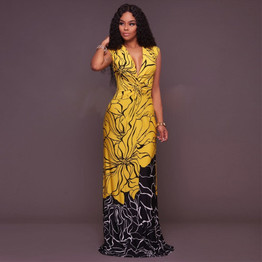 Sexy Floral print long dress