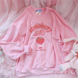 Harajuku Kawaii Strawberry Milk Sweatshirt