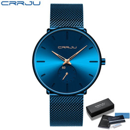 Luxury Quartz Watch Men Casual Slim Mesh Steel Waterproof Sport Watch