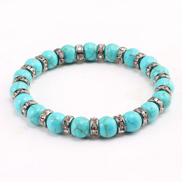Natural Blue Turquoises Stone Charms Bracelets