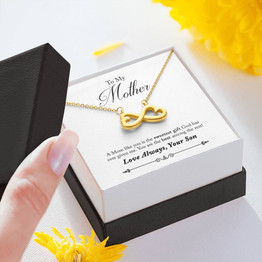 To Mom From Son Heart-shaped Infinity Symbol Necklace