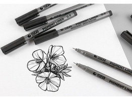 Black Micron Pen Markers - set of 9 size