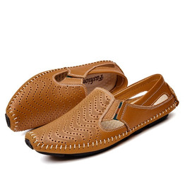 Men Fashion Leather Sandals - Slip-on Summer Shoes - 5 Colors