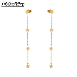 Enfashion Long Geometric Heart Dangle Earrings Gold Color Star Earings Drop Earrings For Women Long Earring Fashion Jewelry