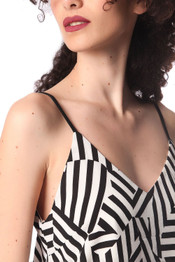 Black Geo Print Cami Top