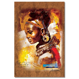 Colorful African Art Women Abstract Portrait Oil Painting on Canvas Posters and Prints Wall Art Picture for Living Room Decor