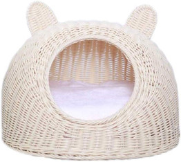 Rattan-Cat Nest Summer Cat House Kennel Pet Bed Cat Supplies Cat Nest Cat Sleeping Bed BKitten Kennels Breathable Cats Home