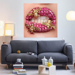 Pop Behive Lips Canvas Wall Art