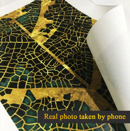 Abstract Golden Leaf Vein Painting Wall Art