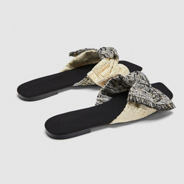 Women Boho Fashion Bow Beach Flat Slippers