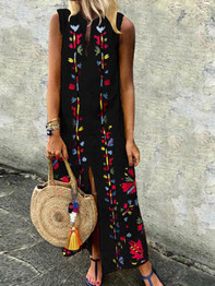 Sleeveless Women Long Maxi Floral Dresses