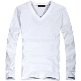 Mens Elastic V-neck Long Sleeve Shirt