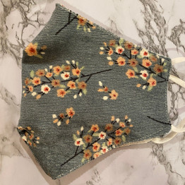 Floral Corduroy Face Mask