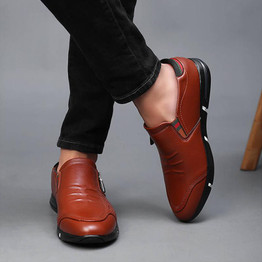 Men's Premium Leather Casual Slip on Loafers Breathable Driving Shoes Fashion Slipper  134188