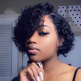 Human Hair Wig Short Bob Kinky Curly