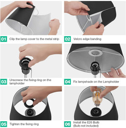 Bedroom Lamps for Nightstand - Black Bedside Lamps Set of 2