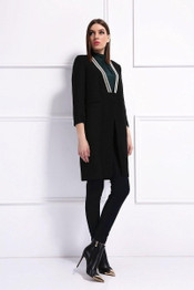 Women Ankle Boots High Heels Pointed Toe Fur Black Shoes Rivet Stilettos Pumps