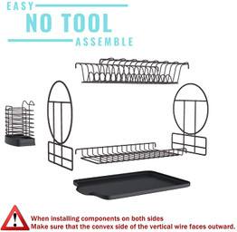 Dishes Drying Rack and Drainboard Set for Kitchen Counter,