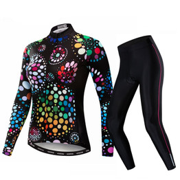 Colorful Bubble Women's Long Sleeve Cycling Jersey Set