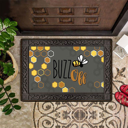 Buzz Off Doormat Indoor Front Door Mat Inside Outside Door Mat Non Slip Gift