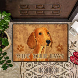 Wipe Your Paws Doormat Dachshund Doormat Cute Funny Dog Doormat Dachshund Welcome Mat