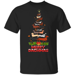 Dachshund Merry Christmas T-Shirt Funny Weiner Dog Christmas Tree Shirt Gift For Dog Lover
