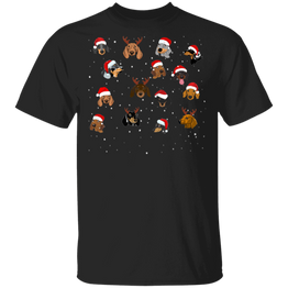 Dachshund Santa Hat Christmas Shirt Cute Santa Dog Snow Falling Design Weiner Dog Gifts