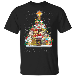 Sloth Christmas Tree T-Shirt Cute Lazy Animals Xmas Graphic Tees, Gifts For Sloth Lovers