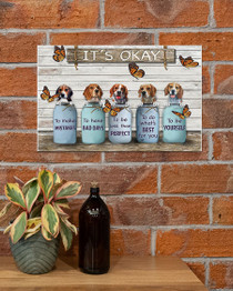 Butterfly Beagle It's Okay Quotes Poster Best Life Quotes Wall Art Decor Gifts For Brother
