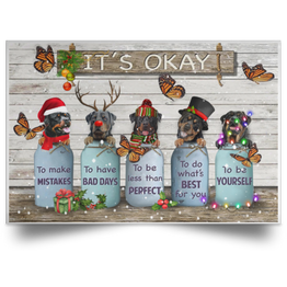 Butterfly & Rottweiler It's Okay Quotes Christmas Poster Rustic Living Room Ideas Decorations