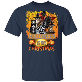 Cats Halloween Is My Christmas Printed T-Shirt Halloween Tee Unique Gifts For Cat Lovers