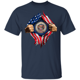 Minnesota Heartbeat Inside American Flag T-Shirt American Pride 4th Of July Boy Shirts