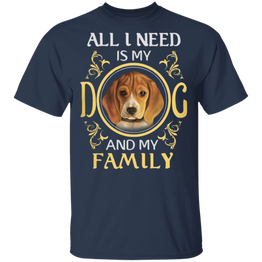 All I Need Is My Dog And My Family Golden Retriever T-Shirt, Dog Shirts With Sayings