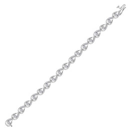 Bracelets |  10kt White Gold Womens Round Diamond Teardrop Cluster Fashion Bracelet 1-1/5 Cttw |  Splendid Jewellery